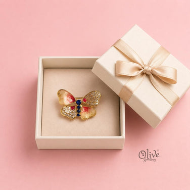 Butterfly  Crystal Brooch