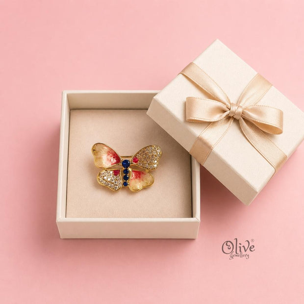 Butterfly  Crystal Brooch
