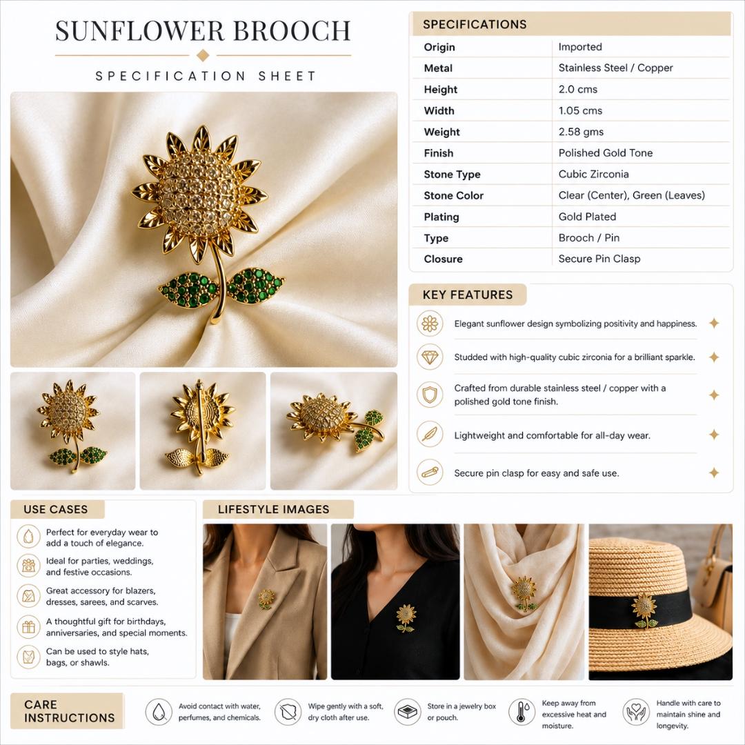 Sunflower Brooch