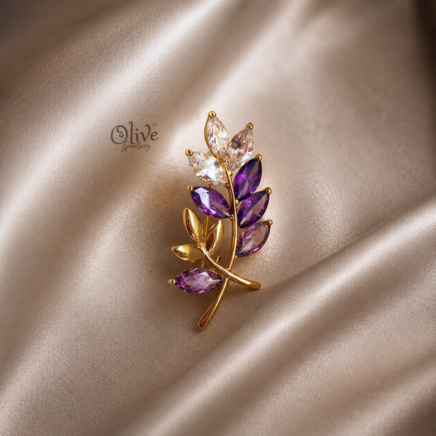 Purple Leaf Brooch