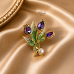 Royal Amethyst Floral Brooch