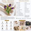 Royal Amethyst Floral Brooch