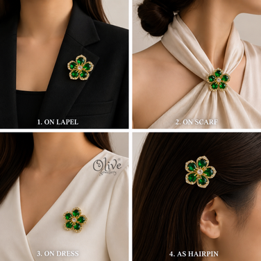 Emerald Bloom Brooch