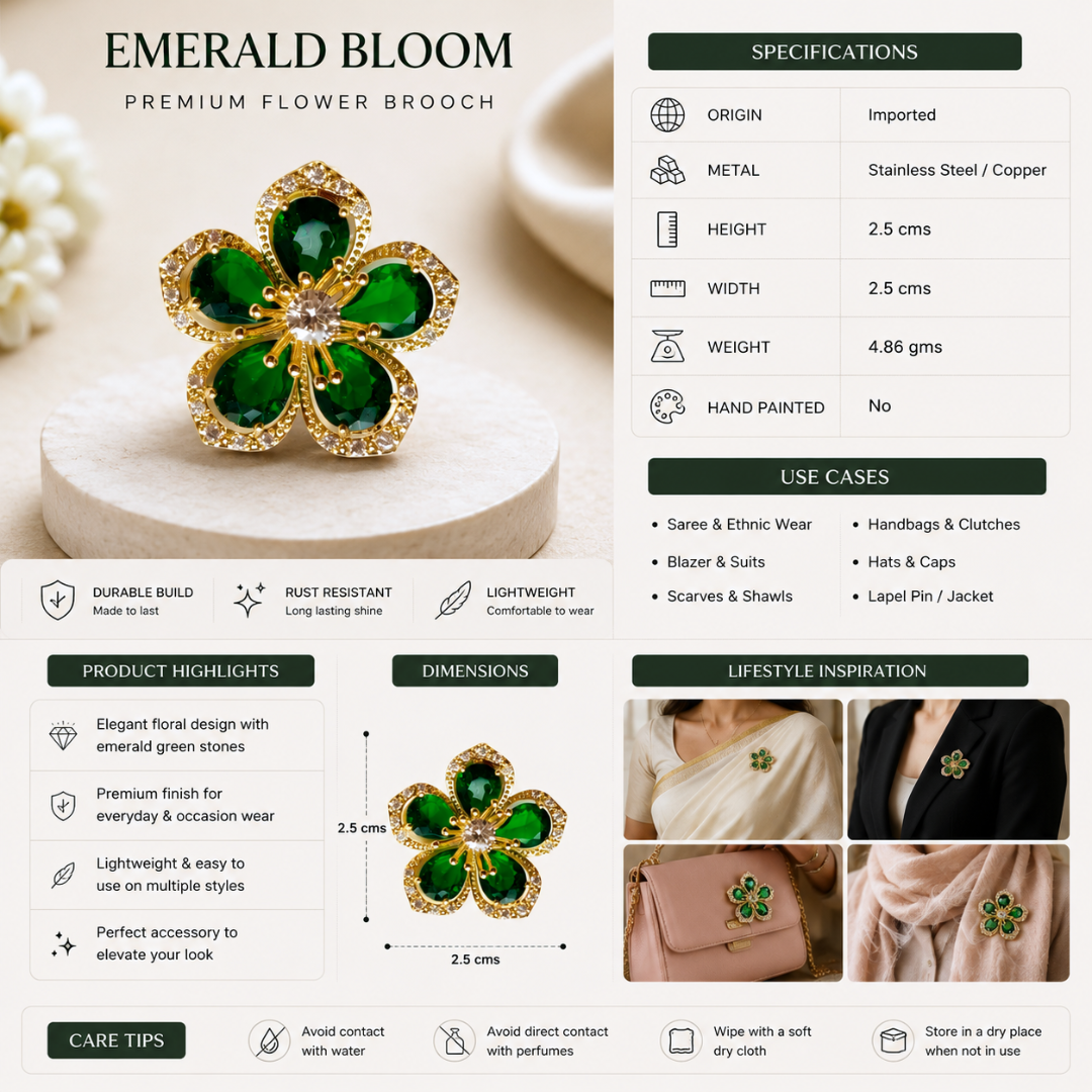 Emerald Bloom Brooch