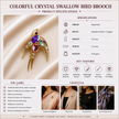 Colorfull swallow Bird Brooch
