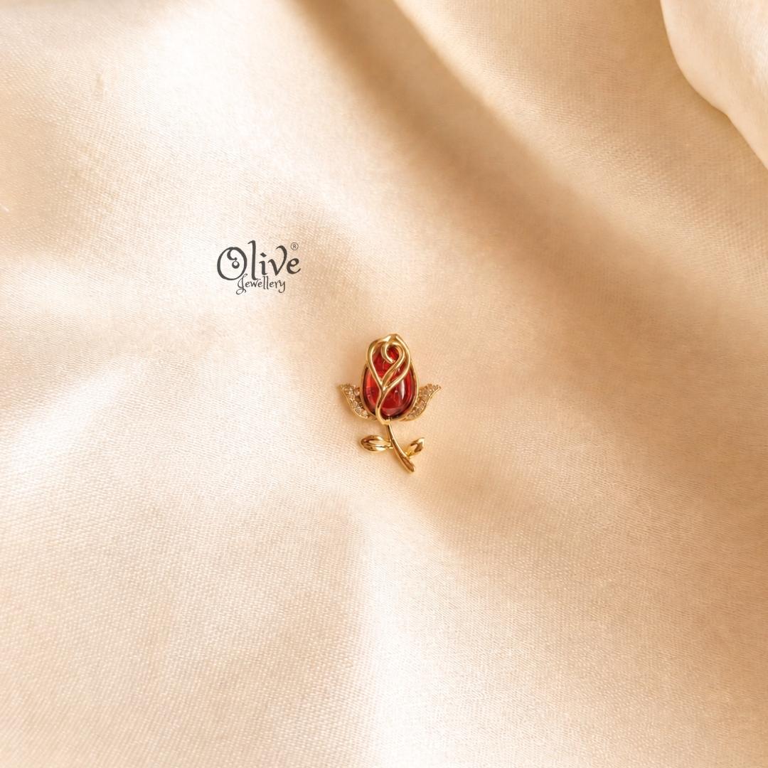 Scarlet Rose Brooch