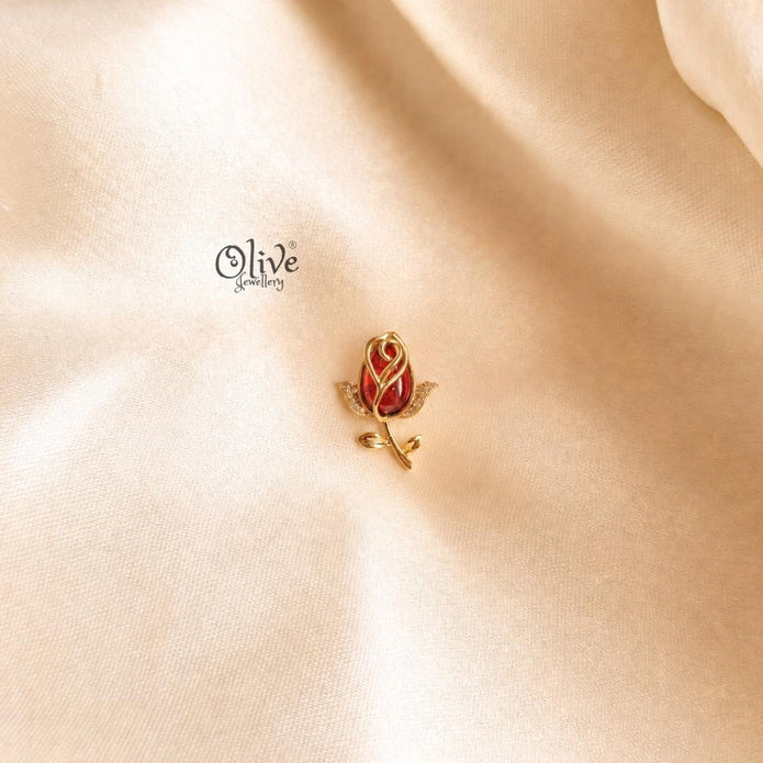 Scarlet Rose Brooch