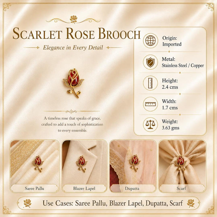 Scarlet Rose Brooch