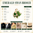 Emerald Swan Brooch