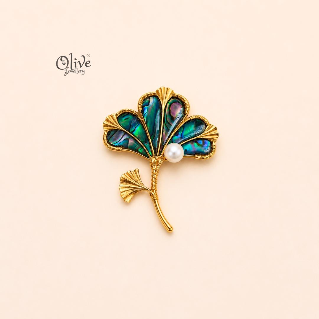Pearl & Abalone Shell Brooch