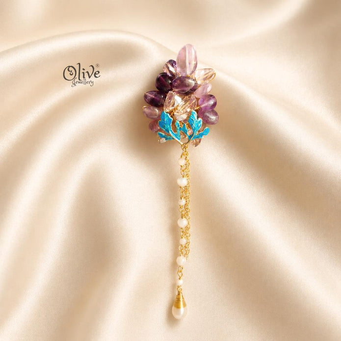 Amethyst Cascade Brooch