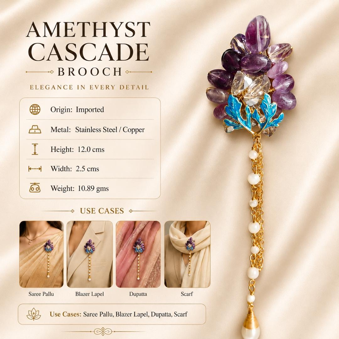 Amethyst Cascade Brooch