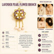 Lavender Pearl Flower  Brooch