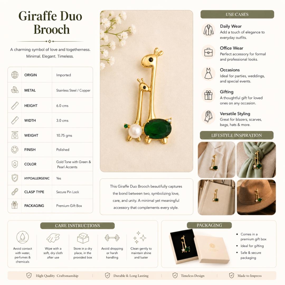 Giraffe Duo Brooch