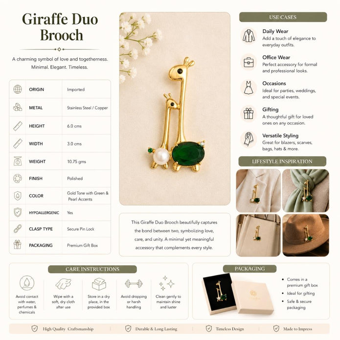 Giraffe Duo Brooch