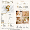 Baroque Pearl Stone Brooch