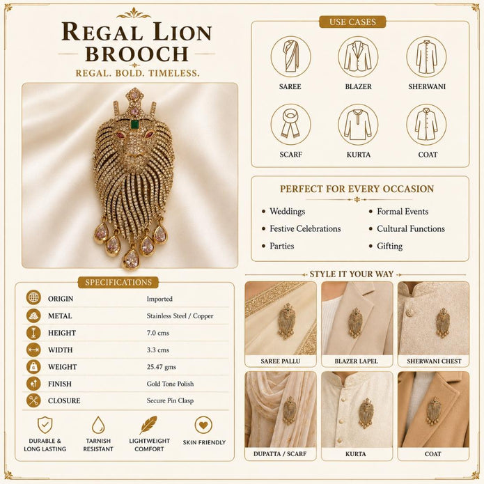 Regal Lion Brooch