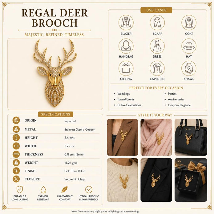 Regal Deer Brooch