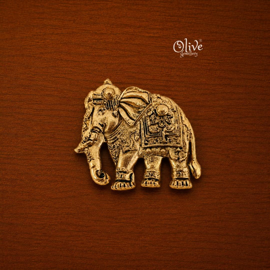 Elephant Brooch-(Gold Shade)