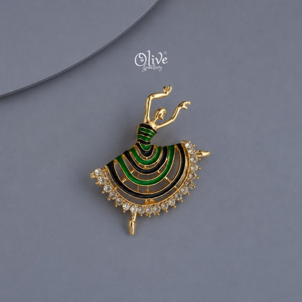 Emerald Waltz Brooch