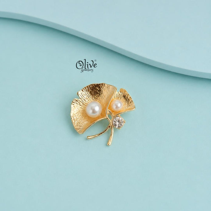 Golden Ginkgo Brooch