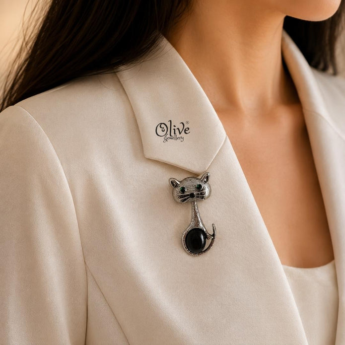Midnight Whiskers Brooch