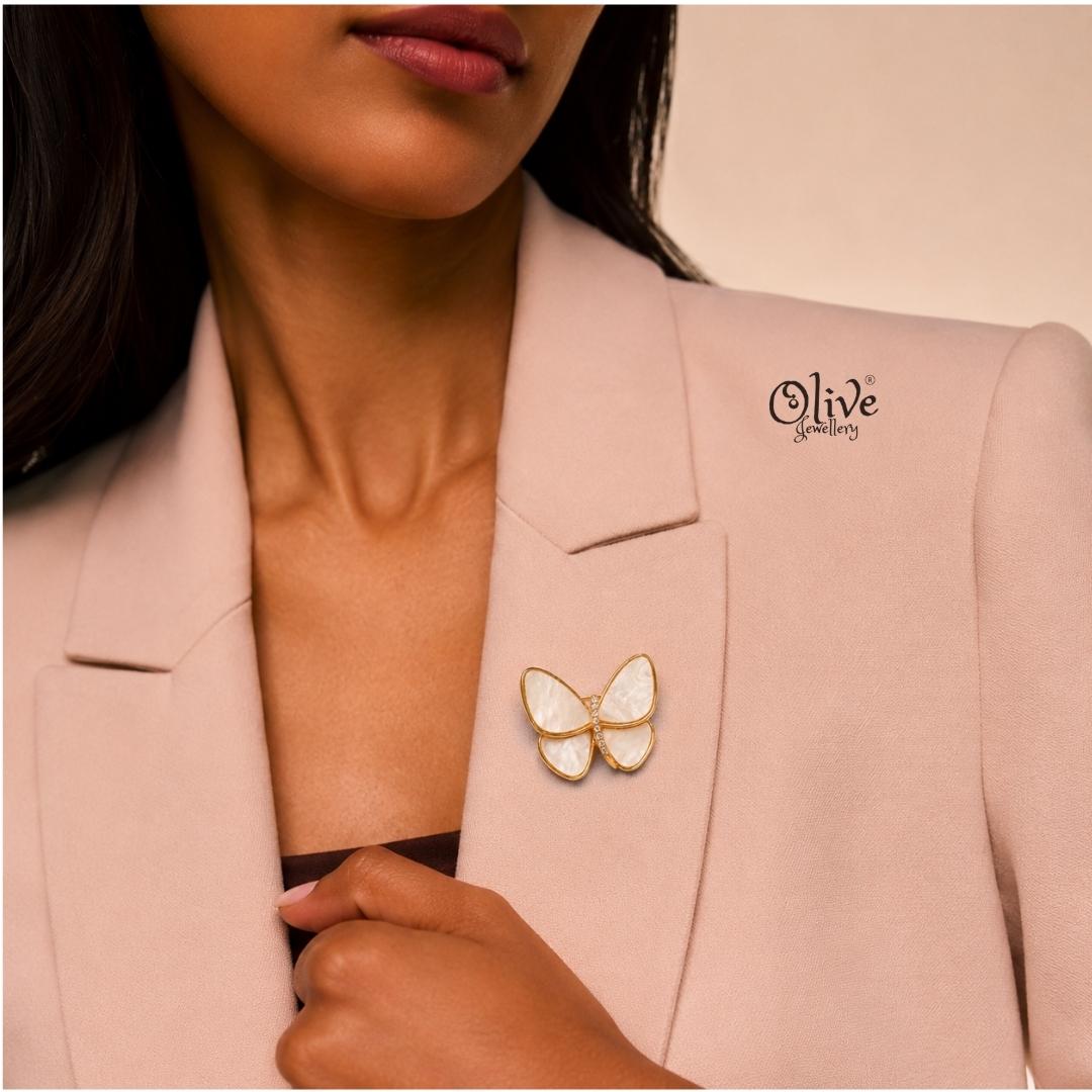 Pearl Wings Brooch