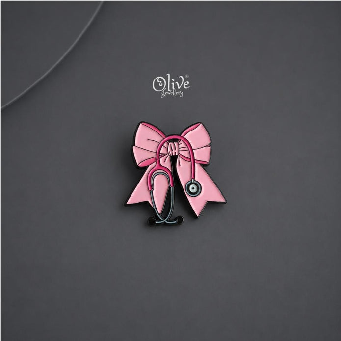 Pink Healer Bow Brooch