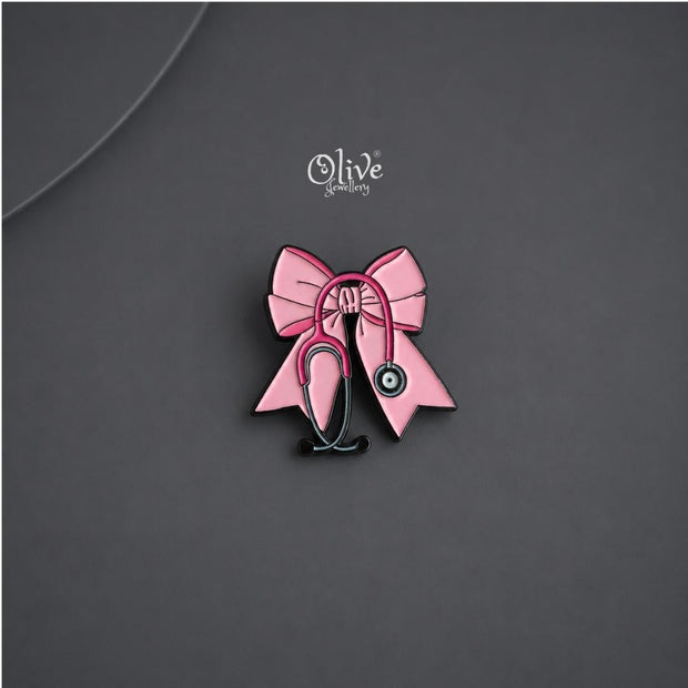 Pink Healer Bow Brooch