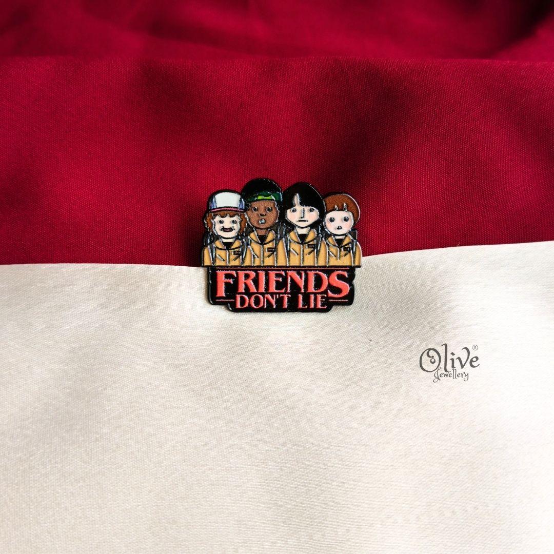 Stranger Things Friends Don’t Lie Enamel Pin