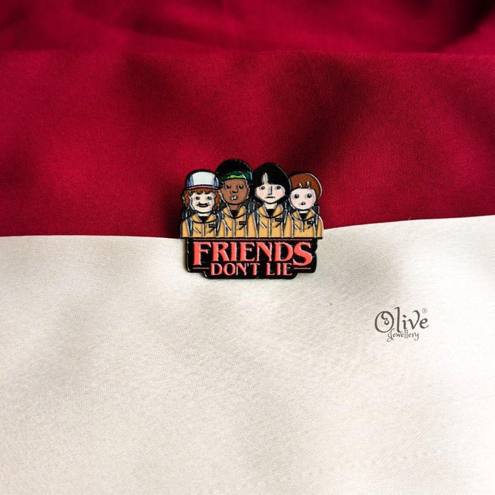 Stranger Things Friends Don’t Lie Enamel Pin