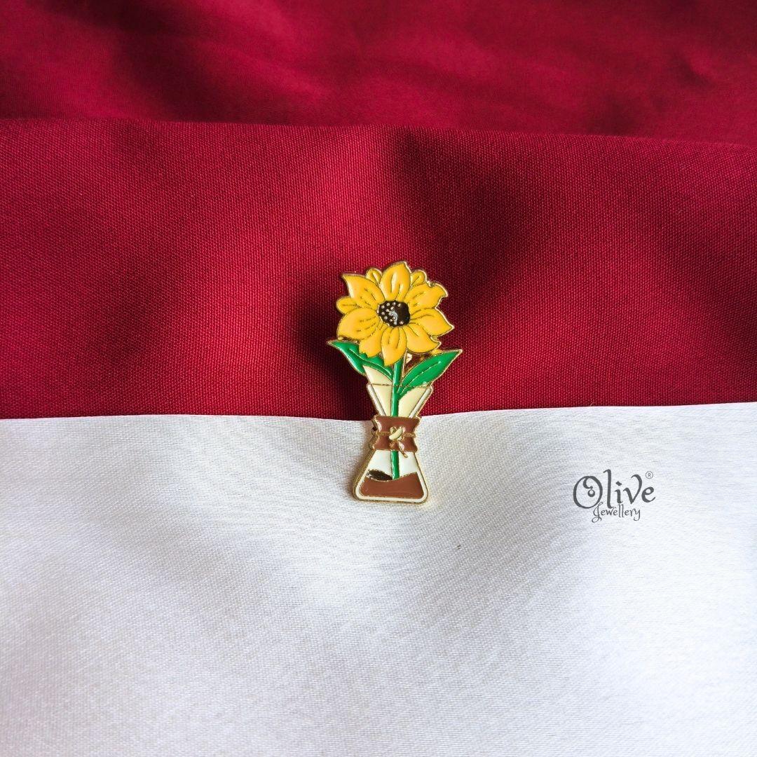 Sunflower Bouquet Enamel Pin
