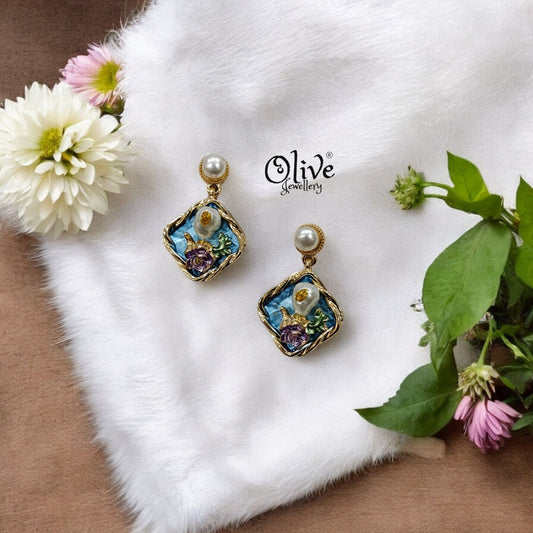 Enamel Earrings - 56