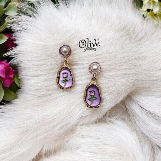 Enamel Earrings - 61