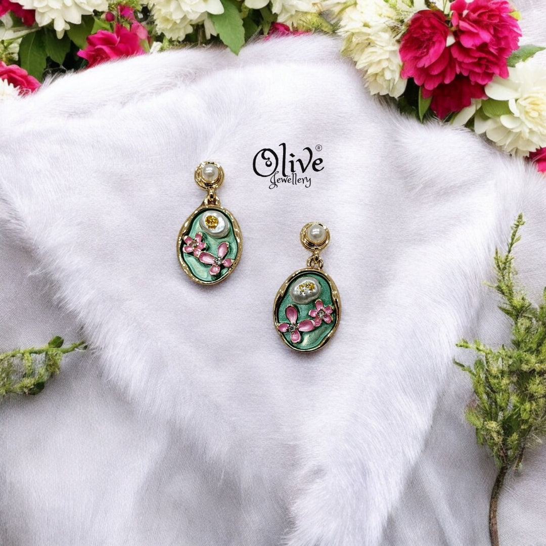 Enamel Earrings - 66
