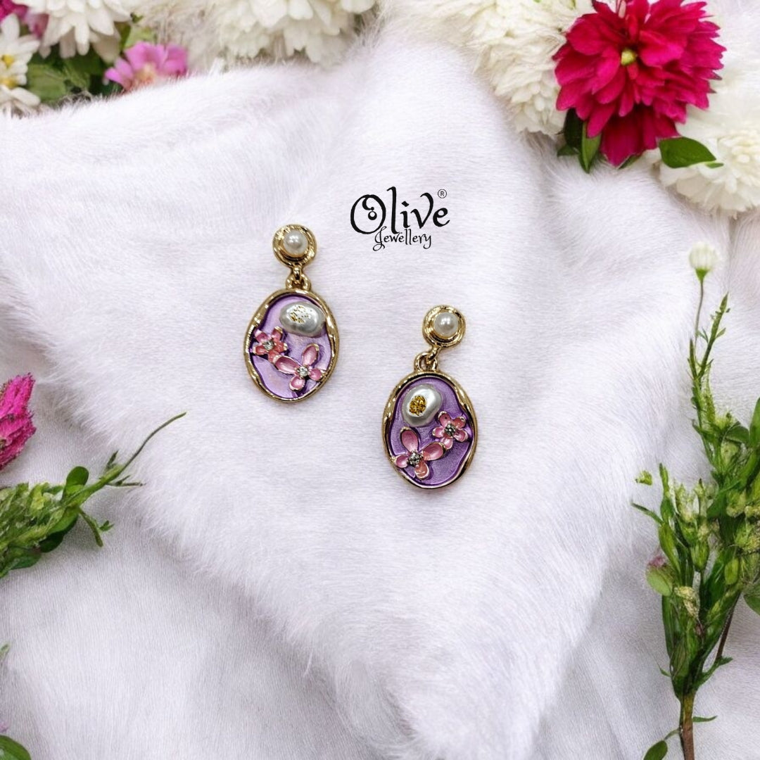 Enamel Earrings - 66