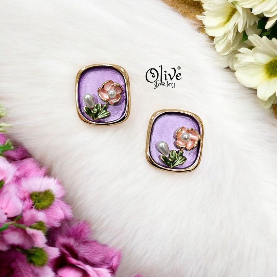 Enamel Earrings - 125