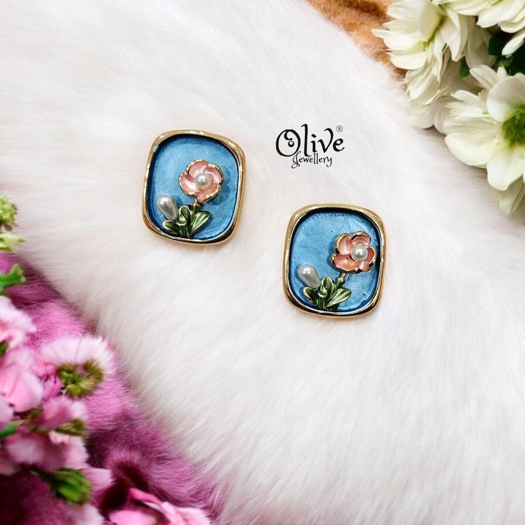 Enamel Earrings - 125
