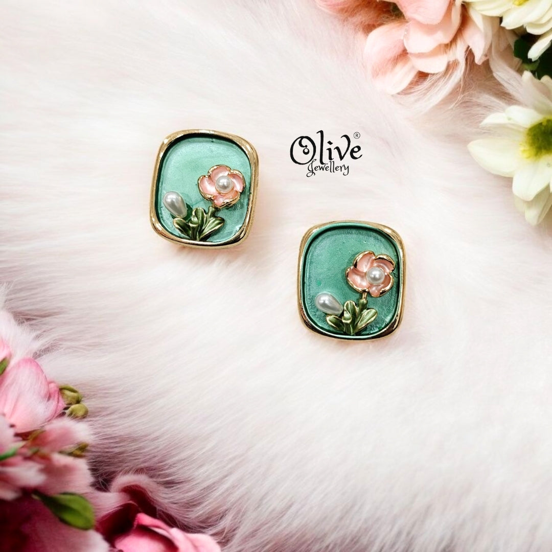 Enamel Earrings - 125