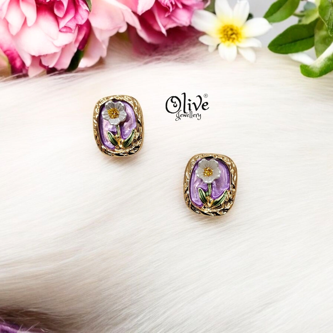 Enamel Earrings - 134