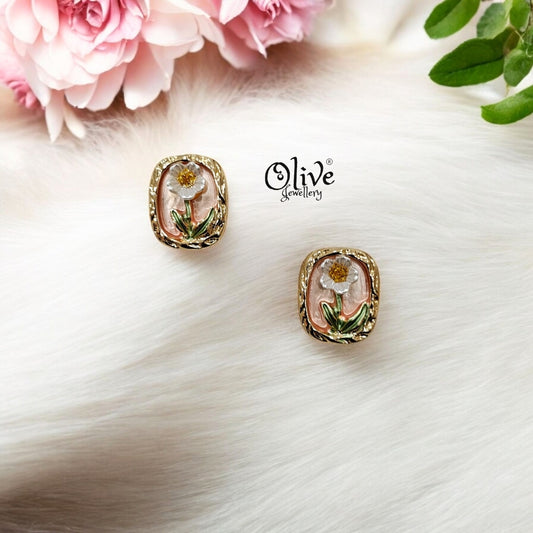 Enamel Earrings - 134