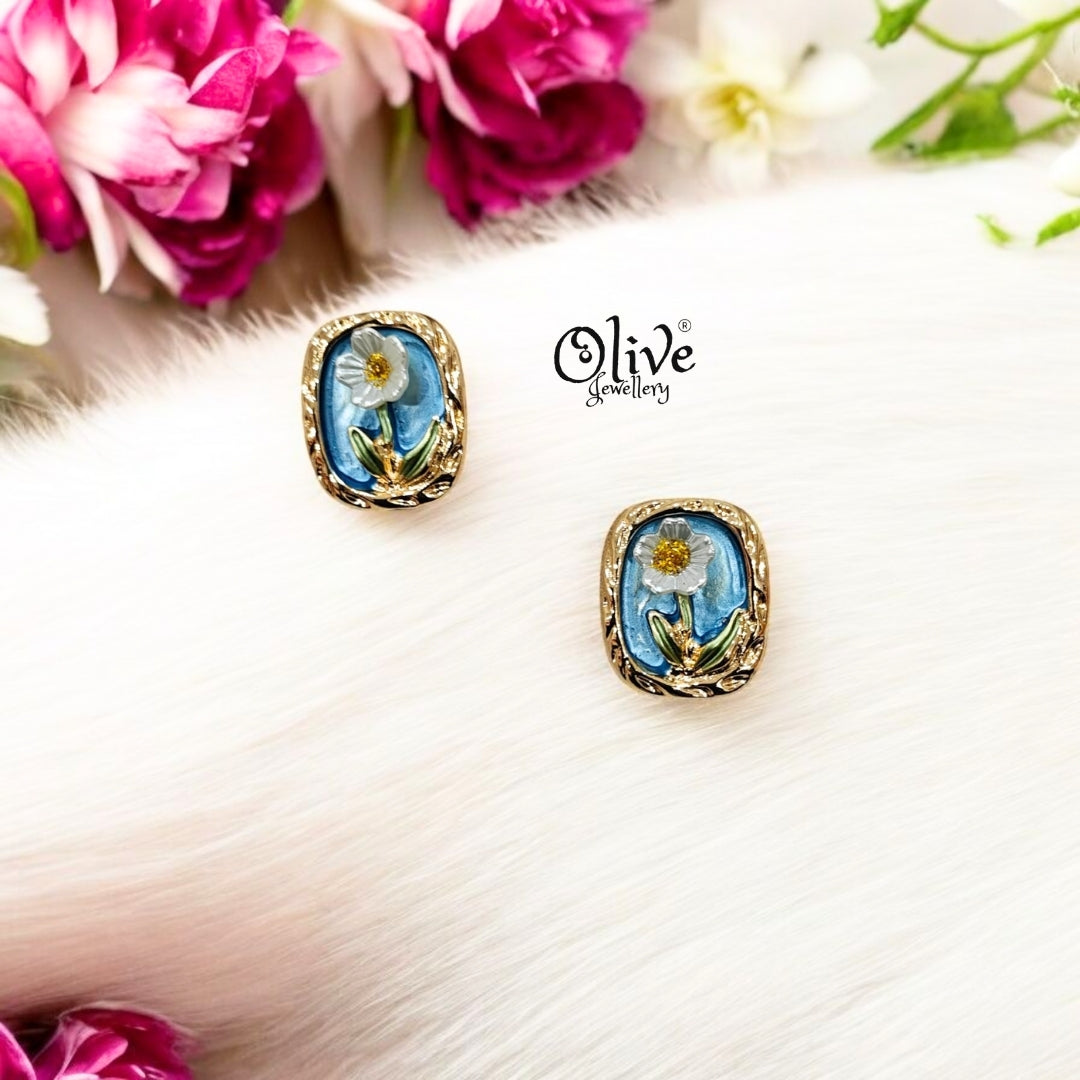 Enamel Earrings - 134