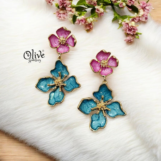 Enamel Earrings - 157