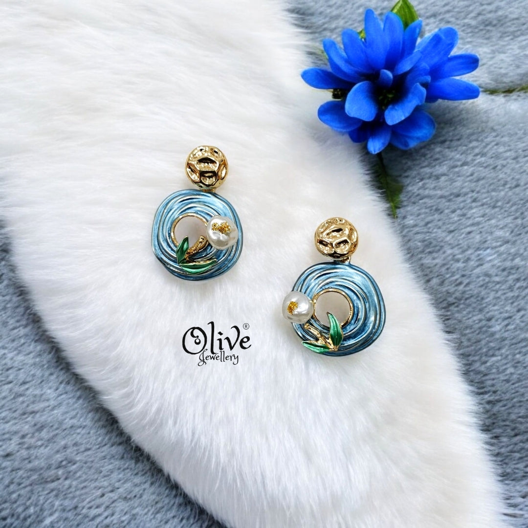 Enamel Earrings - 161
