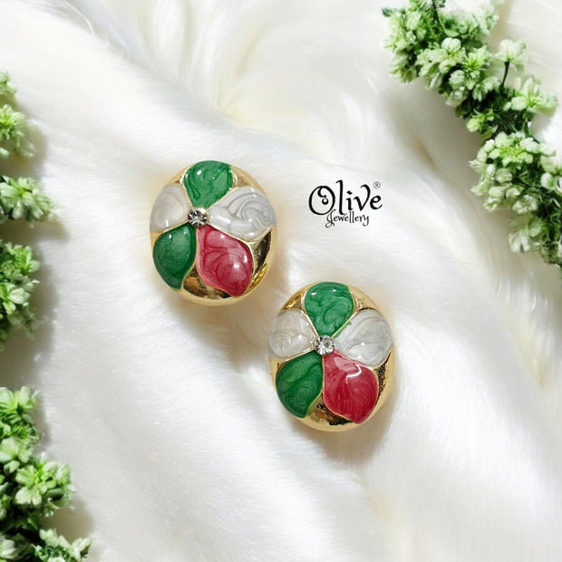 Enamel Earrings - 173