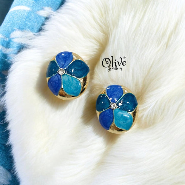 Enamel Earrings - 173