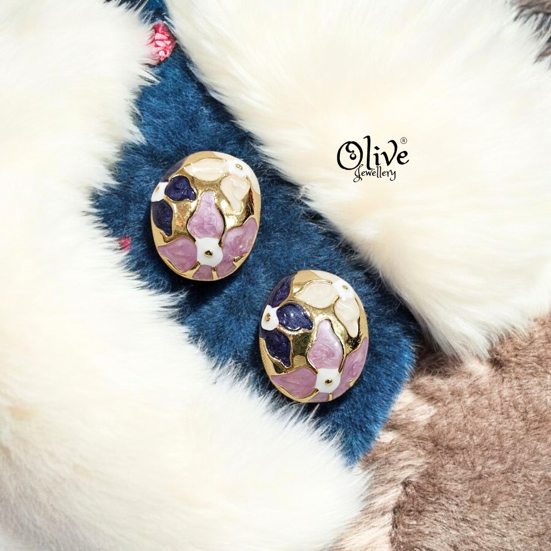Enamel Earrings - 185
