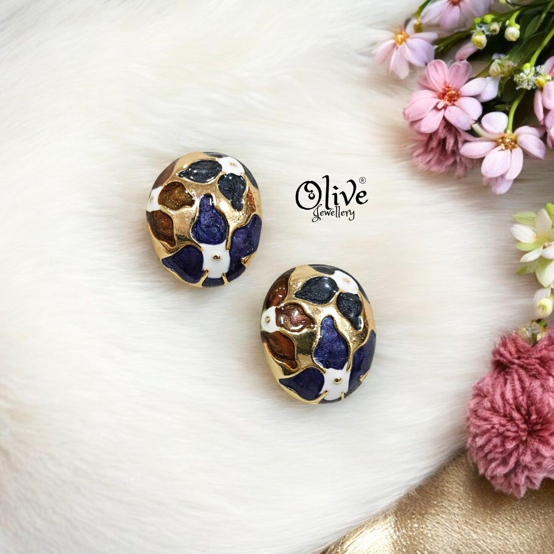 Enamel Earrings - 185