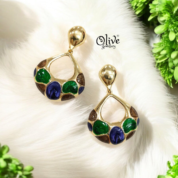 Enamel Earrings - 191