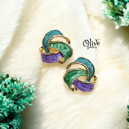 Enamel Earrings - 197